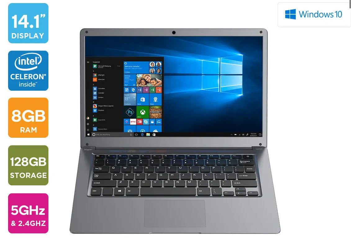 Kogan Atlas 14.1" N600 Laptop (8GB, 128GB) - Refurbished Laptop at Tydi NZ