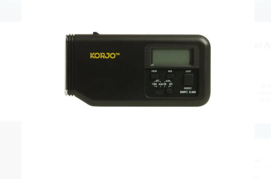Korjo Travel Alarm Clock / Torch Black