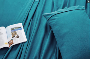 Ovela Cotton Flannelette Bed Sheet Set (Single, Teal)
