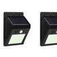 Solar Powered Wall Mounted Motion Sensor LED Light (Black, Vasto) - 2 Pack
