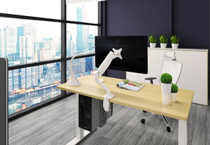 Kogan Full Motion Gas Spring Single Monitor Mount (Anzio Series - White)