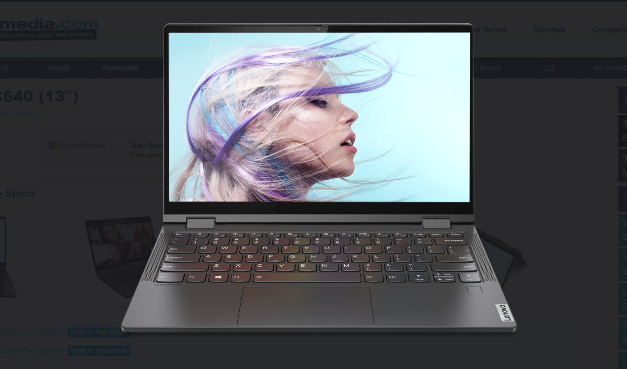 Lenovo 13.3" Yoga C640 FHD/i5-10210U 10th Gen CPU/ 256GB SSD / 8GB RAM
