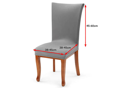 Ovela Pack of 8 Set Dining Chair Cover (Charcoal)