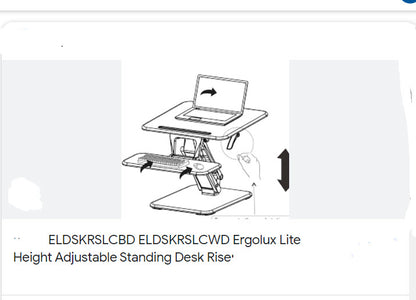 Ergolux Lite Height Adjustable Sit Stand Desk Riser (Compact)