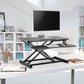 Ergolux Pro Height Adjustable Sit Stand Desk Riser (Black, Medium)