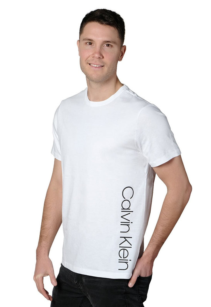 CALVIN KLEIN MEN'S SIDE SEAM LOGO T-SHIRT (WHITE SIZE 2XL)
