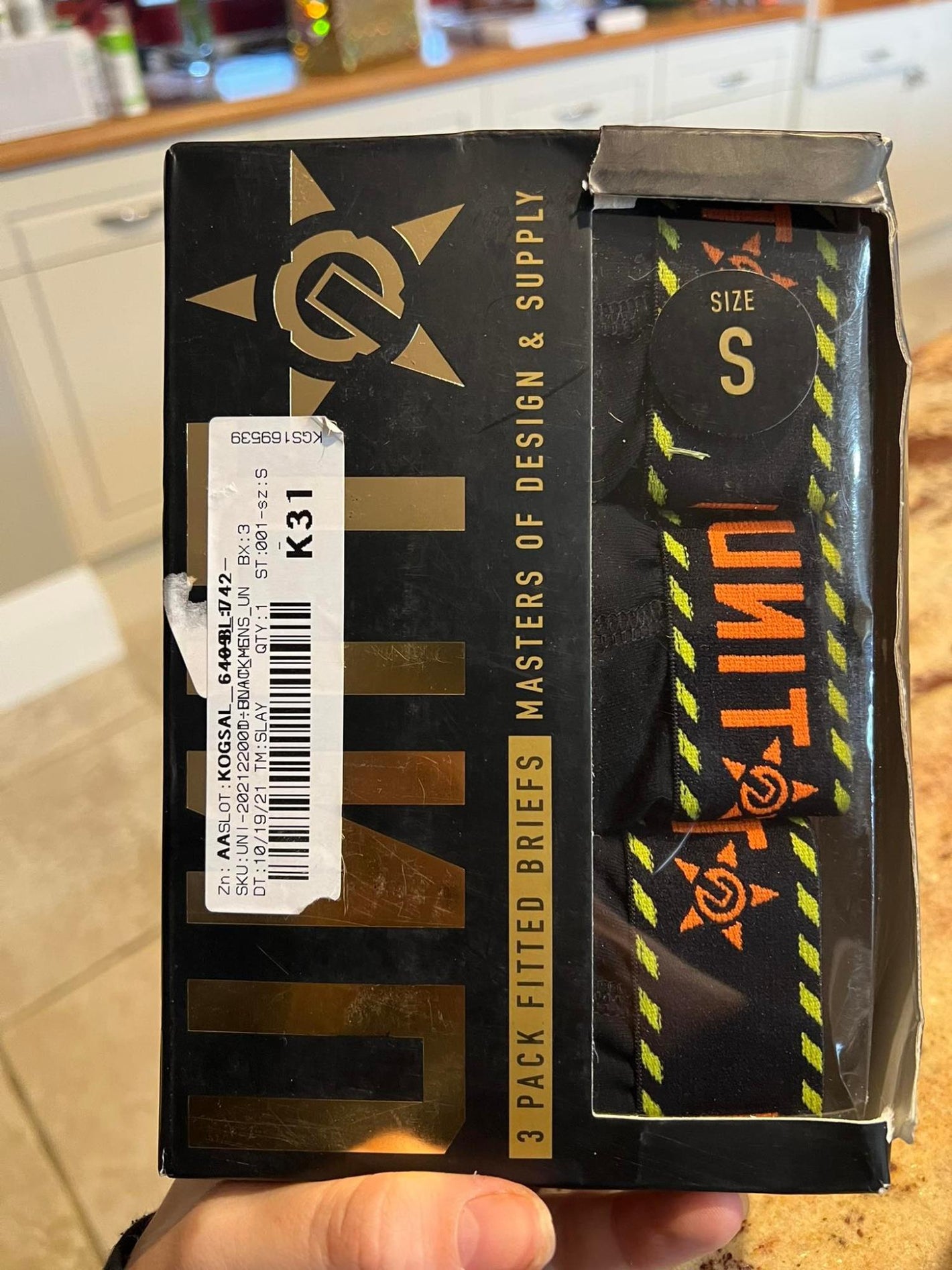 UNIT MEN'S UNDERWEAR - 3 PACK - HAZARD (BLACK SIZE S)