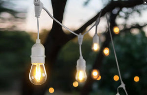 Outdoor Festoon String Christmas Lights with LED Filament Bulb (White 20m)