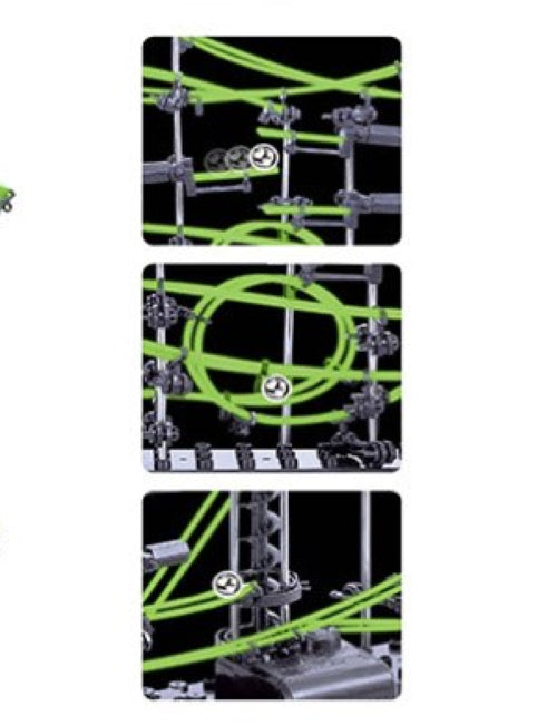 Space Rail Level 2 Steel Marble Roller Coaster Glow In The Dark