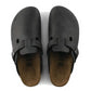 Birkenstock Boston Oiled Leather Clog Sandal (Black, Size 42 EU)
