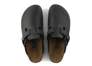 Birkenstock Boston Oiled Leather Clog Sandal (Black, Size 42 EU)