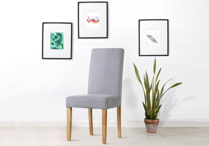 Ovela Set of 2 Kyran Fabric Dining Chairs (Ash Grey) Ovela