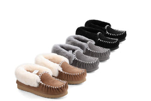 OUTBACK UGG MOCCASINS - PREMIUM SHEEPSKIN (BLACK SIZE 9M / 10W US)