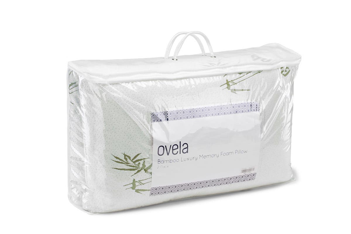 Ovela Set of 2 Bamboo Luxury Memory Foam Pillows (Large)
