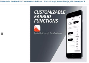 Plantronics Backbeat Fit 3100 True Wireless In-Ear Headphones