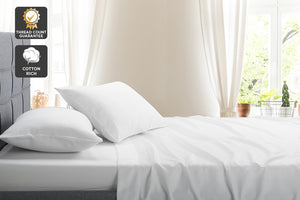 Ovela Hotel Quality 1000TC Cotton Rich Bed Sheets Set (Queen, White)