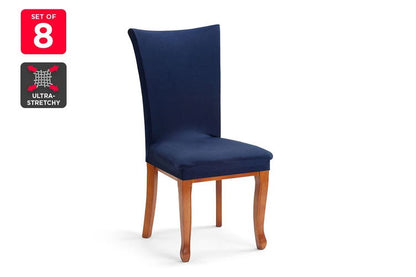 Ovela Pack of 8 Set Dining Chair Cover (Navy)