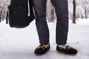 Outback Ugg Moccasins Tirari - Premium Sheepskin (Black, Size 4M / 5W US)