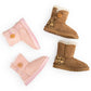 Outback Ugg Boots Kids Button - Premium Double Face Sheepskin - Pink - 26 EU
