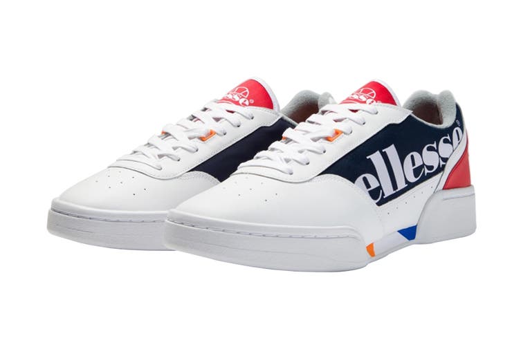 Ellesse Men's Piacentino Leather AM Shoe (White/Navy/Red, Size 8 US)