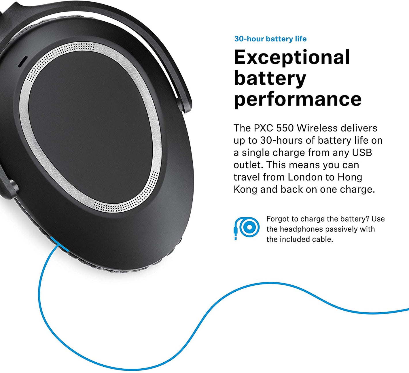 Sennheiser PXC 550 Wireless Headphones with Adaptive Noise Cancelling, Touch Sensitive Control