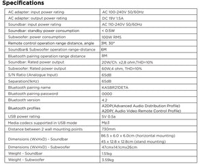 2.1 Detachable Soundbar with Wireless Subwoofer