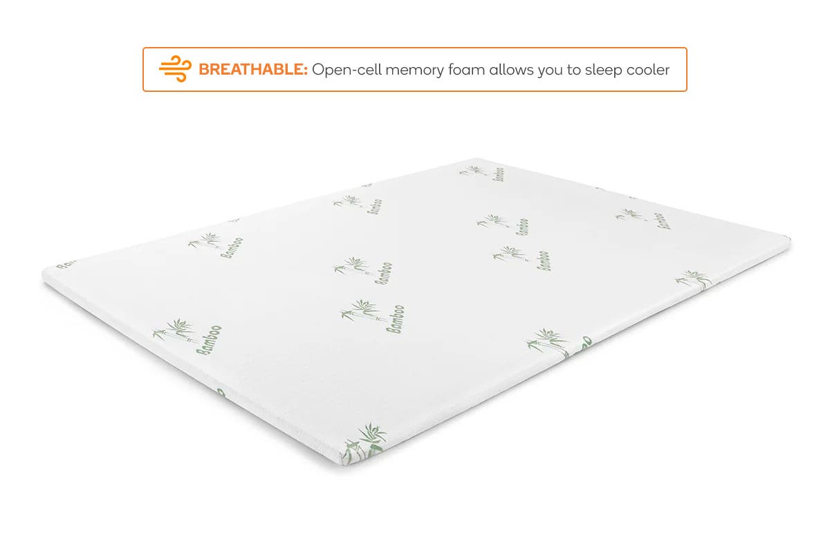 Ovela Bamboo Memory Foam Mattress Topper KING
