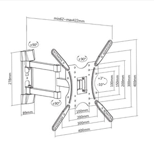 Full Motion Wall Mount - For 26"- 65" TVs