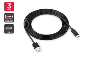 2m USB-A to USB-C Cable (3 Pack)