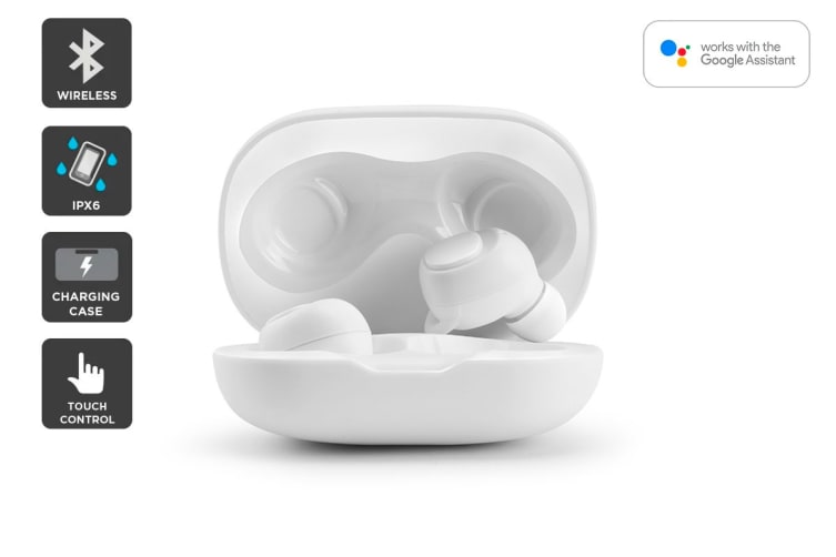 KOGAN TRUE WIRELESS IPX6 WATER RESISTANT EARBUDS WITH TOUCH CONTROL