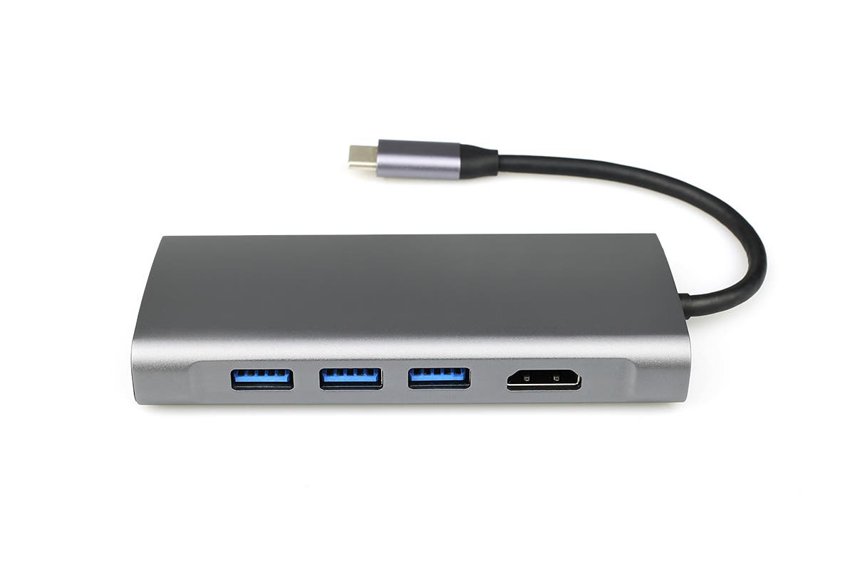 Kogan 8-in-1 USB C PD Hub with Gigabit Ethernet Port & 4K 30Hz HDMI (Space Grey)