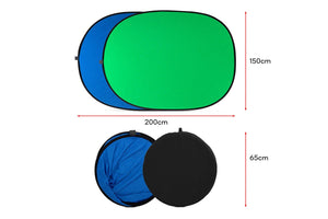 Kogan Reversible Collapsible Pop Up Background Screen (Green & Blue)