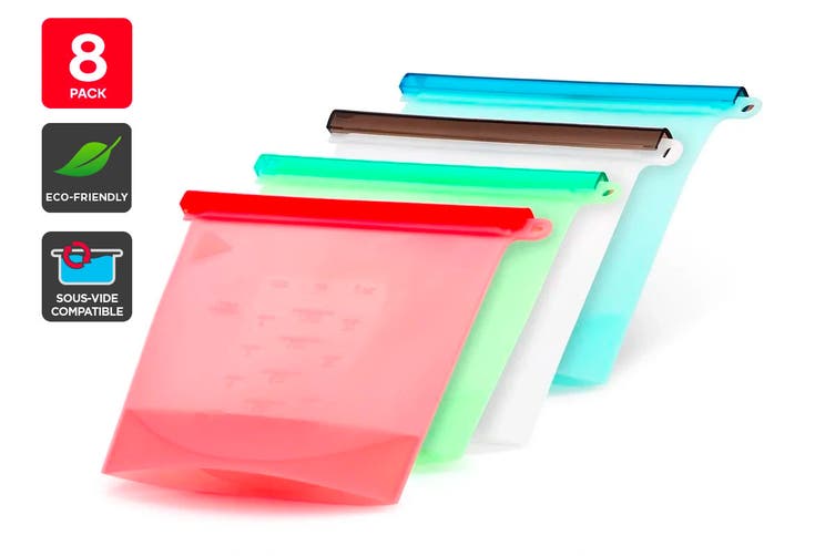 Ovela Silicone Eco-Friendly Zip Bags (8 Pack) - Refurbished Electronics at Tydi NZ