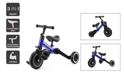 3-in-1 Trike & Balance Bike (White)