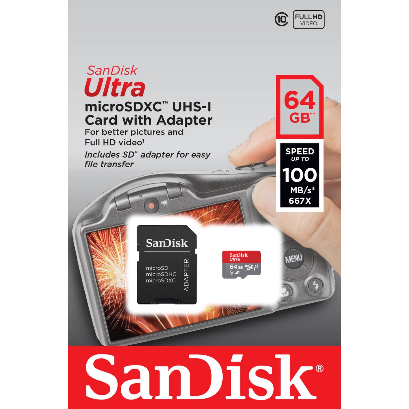 SanDisk Ultra microSD microSDXC UHS-I 64GB w/ SD Card Adapter x2