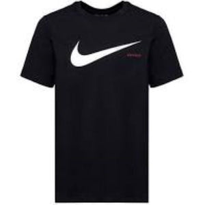 NIKE DRI-FIT SWOOSH BOY'S TRAINING T-SHIRT (BLACK/WHITE SIZE S)