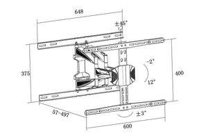Kogan Premium Tilt Extendable Full Motion Wall Mount for 32" - 75" TVs
