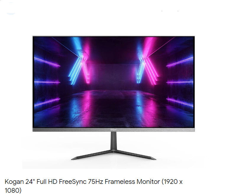 Kogan 24″ Full HD  75Hz FreeSync Gaming Monitor (1920 x 1080) KAMN24F7TA