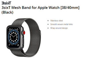 3SIXT 3sixT Mesh Band for Apple Watch [38/40mm] (Black)
