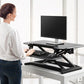 Ergolux Pro Height Adjustable Sit Stand Desk Riser (Small , Black)