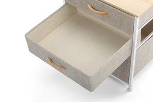 Ovela 3 Drawer Nightstand Bedside Table - Beige