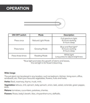 Certa Self-Watering Pot Plant with LED Grow Light