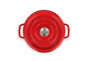 Ovela Cast Iron Casserole 26CM Dish 5L Red