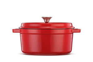 Ovela Cast Iron Casserole 26CM Dish 5L Red