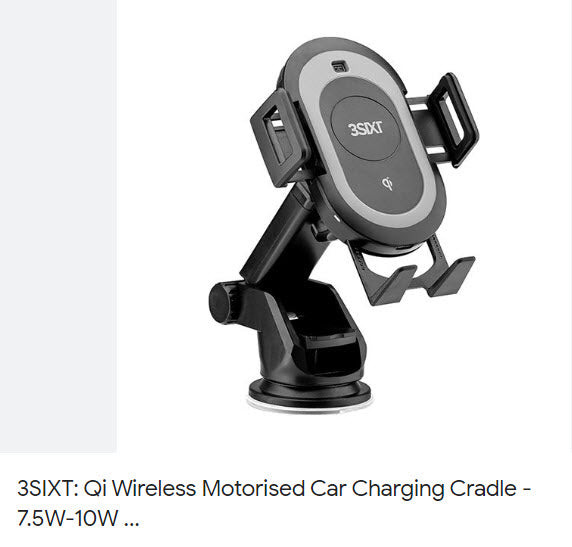 3SIXT Qi Wireless Charger Smart Car Mount