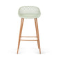 2pc Ovela Leerdam 150kg Bar Stools Perforated Backrest - Pastel Green