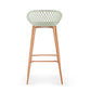 2pc Ovela Leerdam 150kg Bar Stools Perforated Backrest - Pastel Green
