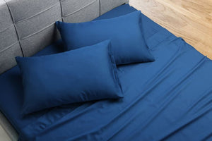 Ovela Hotel Quality 1000TC Cotton Rich Bed Sheets Set (Queen, Twilight Blue)