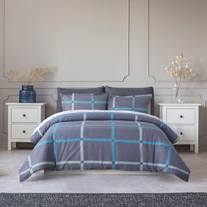 Dreamaker 250TC Printed Cotton Sateen Quilt Cover Set (Flora) - Queen