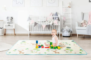Reversible 2m x 1.8m Baby Floor Play Mat - Animals